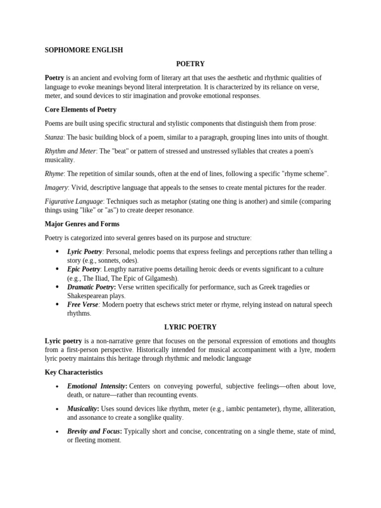 Poetry Definition Types | PDF | Poetry | Poetics