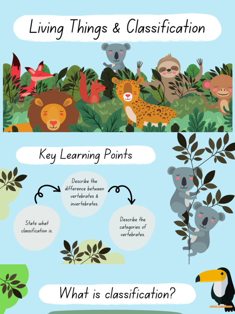 Living Things and Classification Biology in An Illustrative Style ...