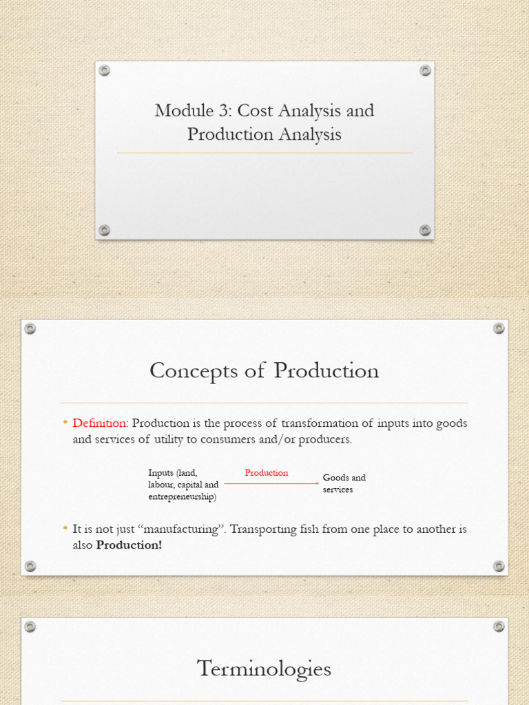 Cost and Product Analysis | PDF | Production Function | Labour Economics