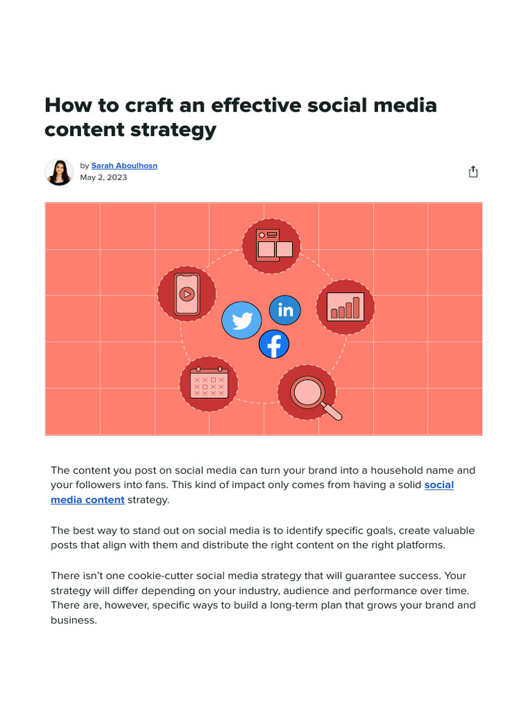 How To Craft A Social Media Content Strategy - Sprout Social | PDF ...