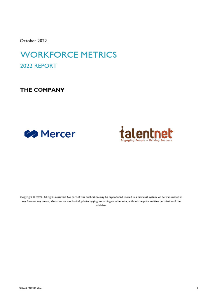 Talentnet Workforce-Metrics Sample-Report | PDF | Strategic Management ...