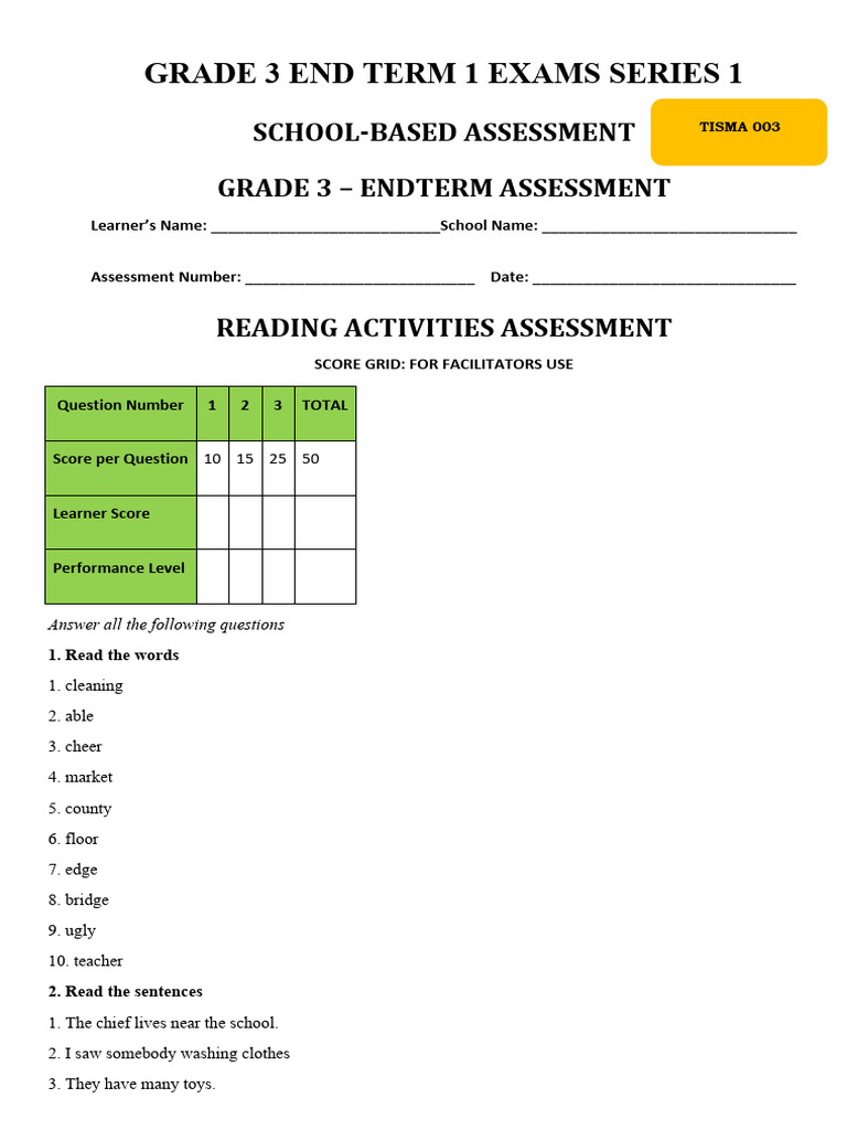 Grade 3 Reading 002 | PDF