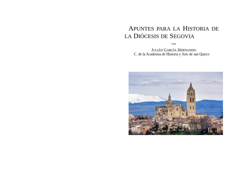 Apuntes para La Historia de La Diócesis de Segovia (Portada) | PDF