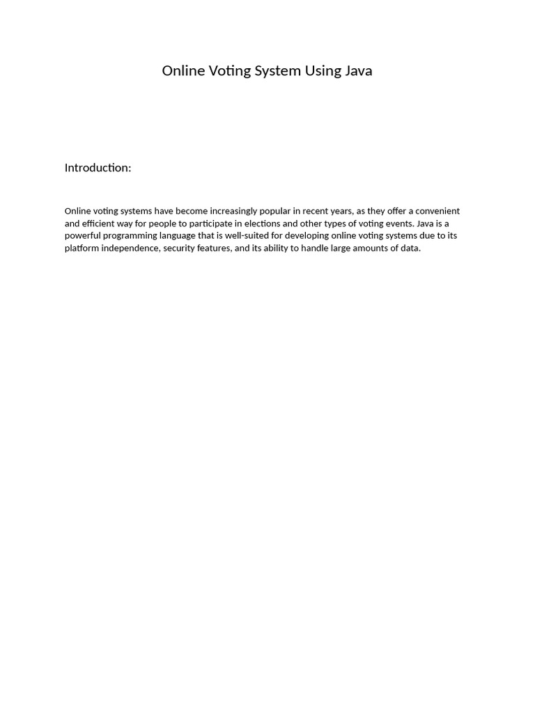 Online Voting System Using Java - Shweta | PDF | Programming Paradigms ...