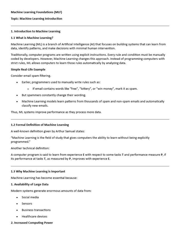 MLF - Unit 1 | PDF | Machine Learning | Linear Regression
