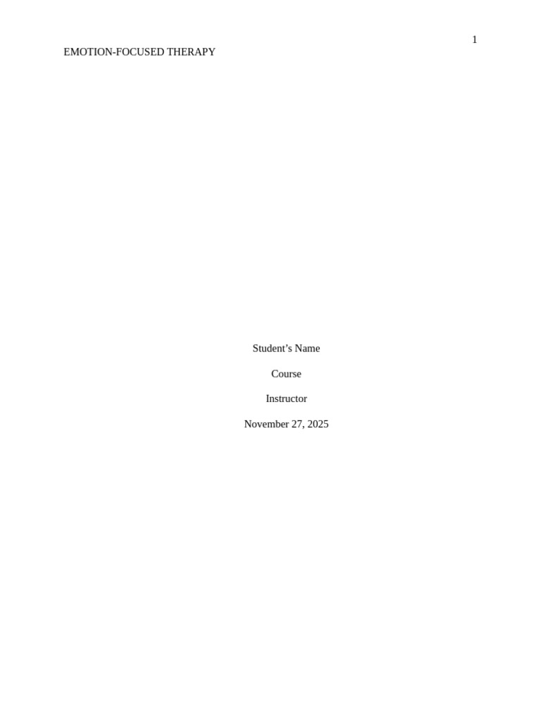 Emotion Focused Therapy | PDF | Psychotherapy | Social Psychology