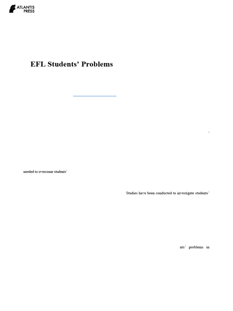 EFL Students' Problems in Writing Argumentative Essays | PDF ...