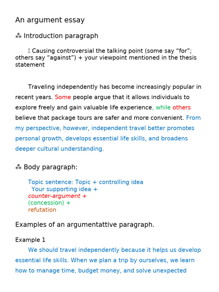 Writing 3 An Example of Argument | PDF