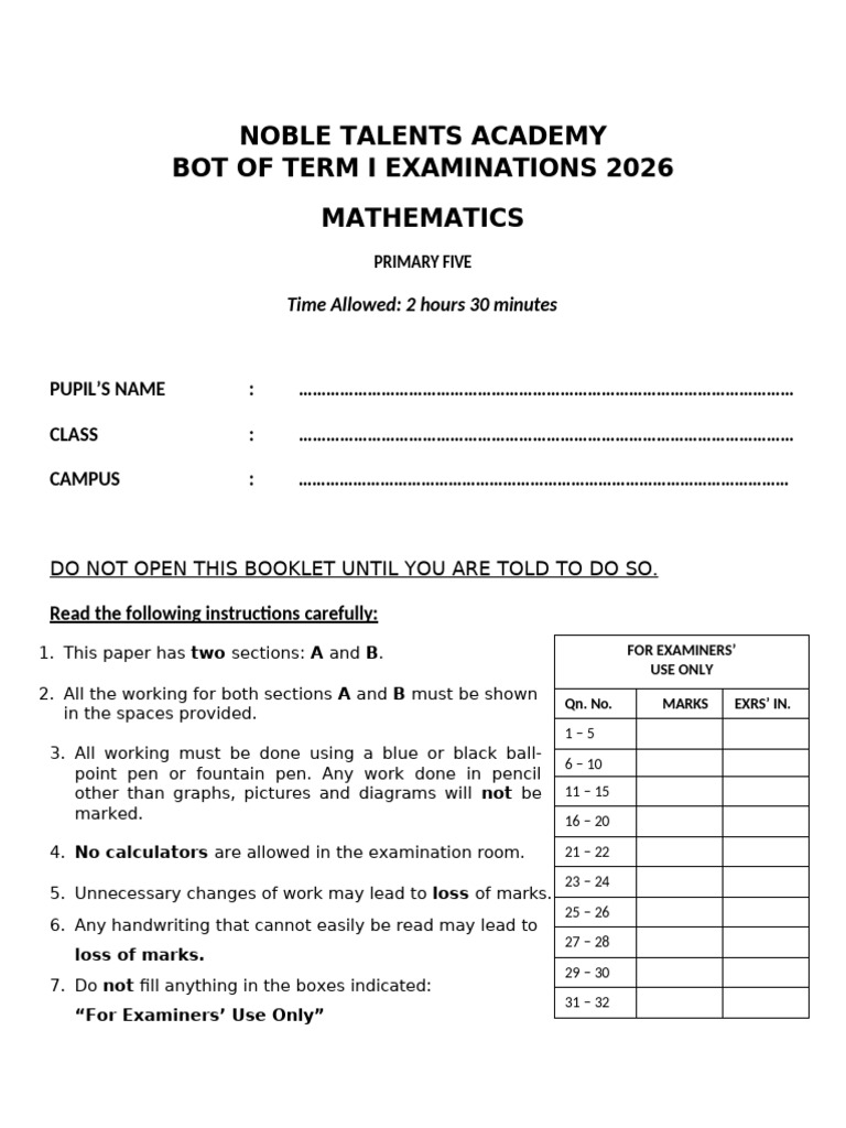 P.5 Maths | PDF | Mathematics