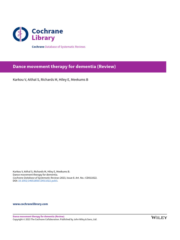 Articol 10 | PDF | Dementia | Systematic Review