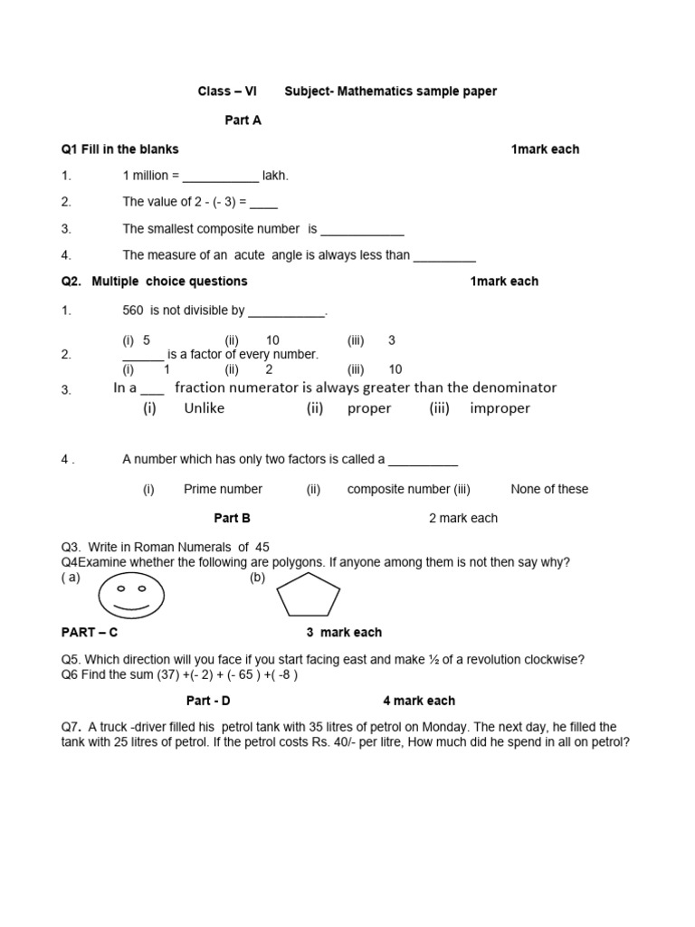 Sample Paper of Maths | PDF