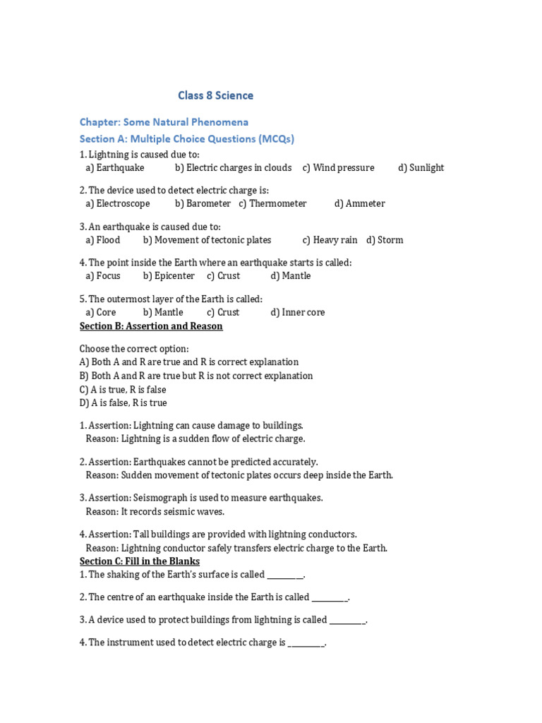 Class 8 Science Worksheet | PDF | Friction | Sound