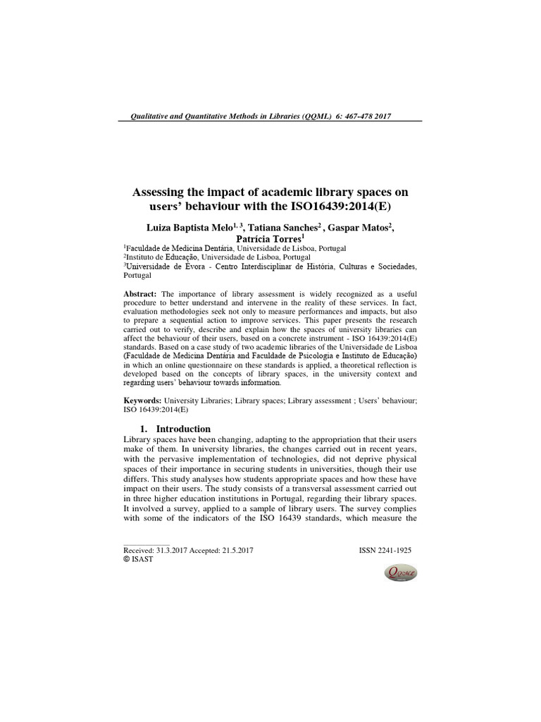 Assessing The Impact of Academic Library | PDF | Libraries ...