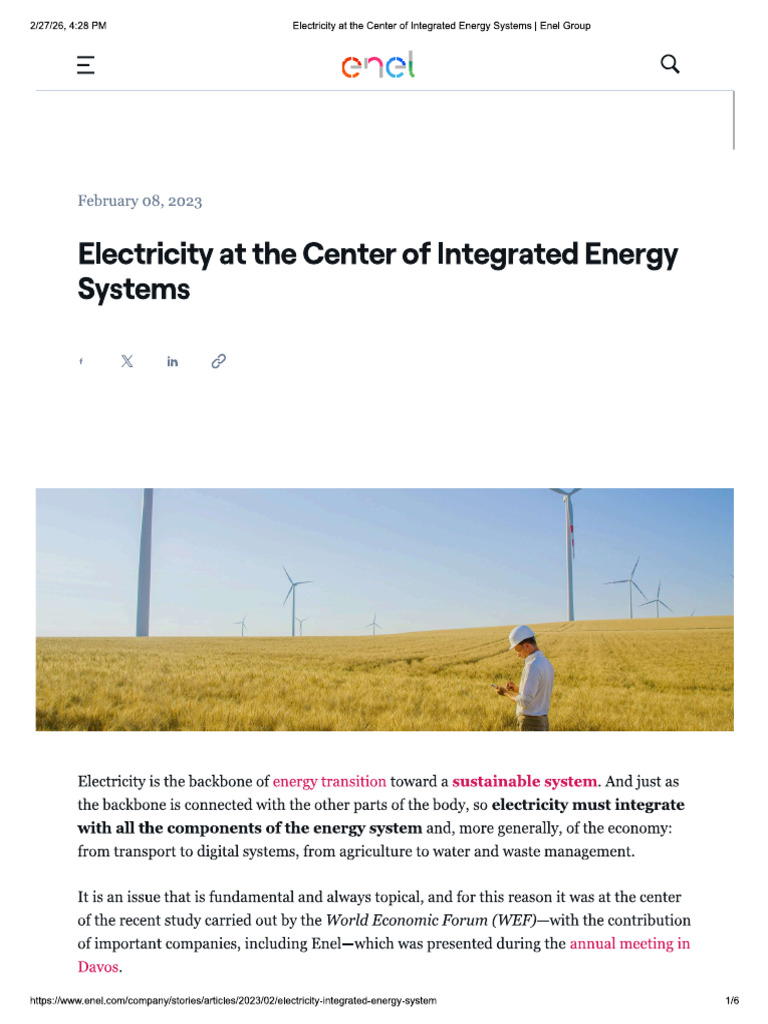 Electricity at The Center of Integrated Energy Systems | PDF