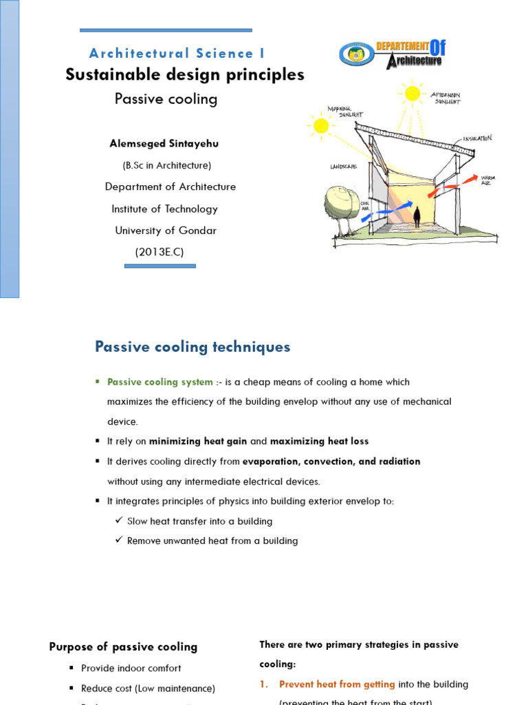Passive Cooling Lecture 3 | PDF | Building Insulation | Atmosphere Of Earth