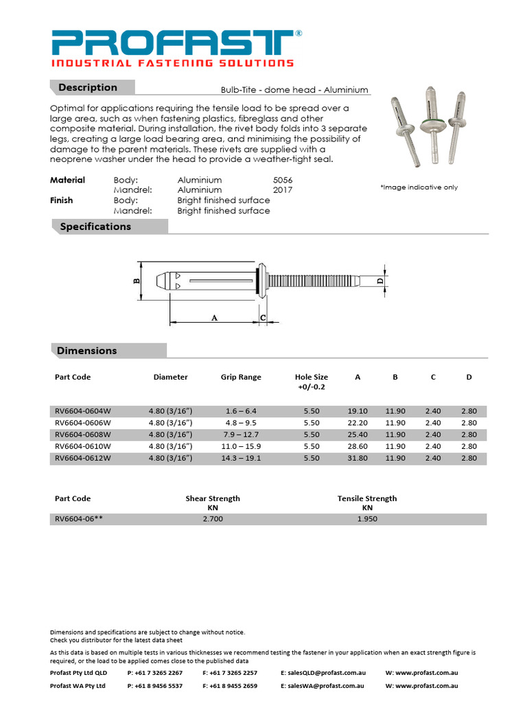 RV6604 | PDF | Rivet | Secondary Sector Of The Economy