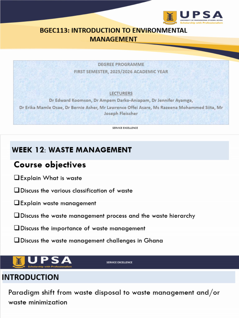 WEEK 12 - Waste Management | PDF | Waste | Waste Management