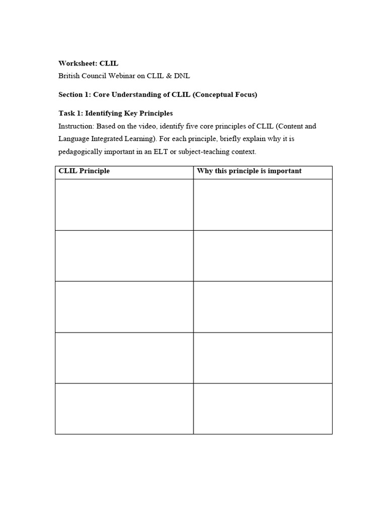 CLIL ELT Worksheet | PDF