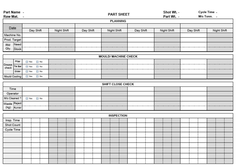 Part Plan Report Inspection Sheet | PDF