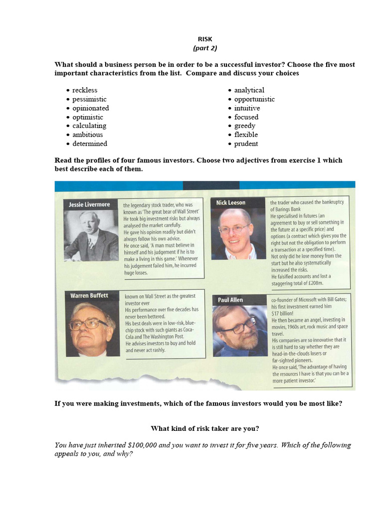 RISK (Part 2) | PDF | Stock Market | Investing