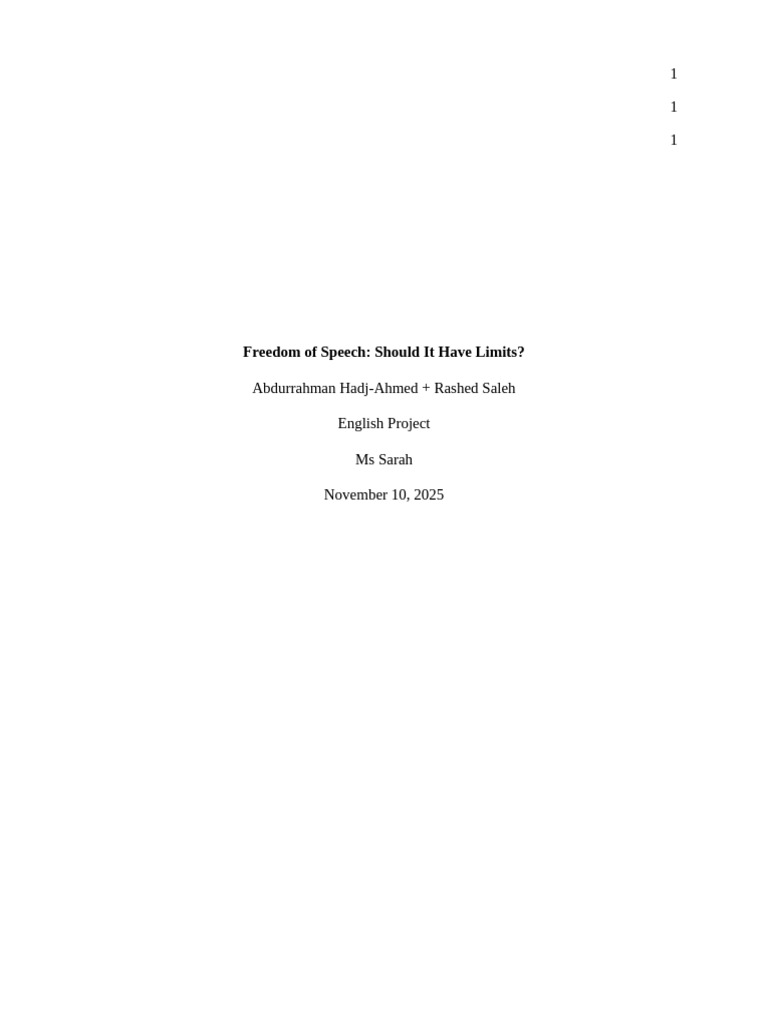 Abdurrahman Freedom of Speech APA Clean Final | PDF | Freedom Of Speech