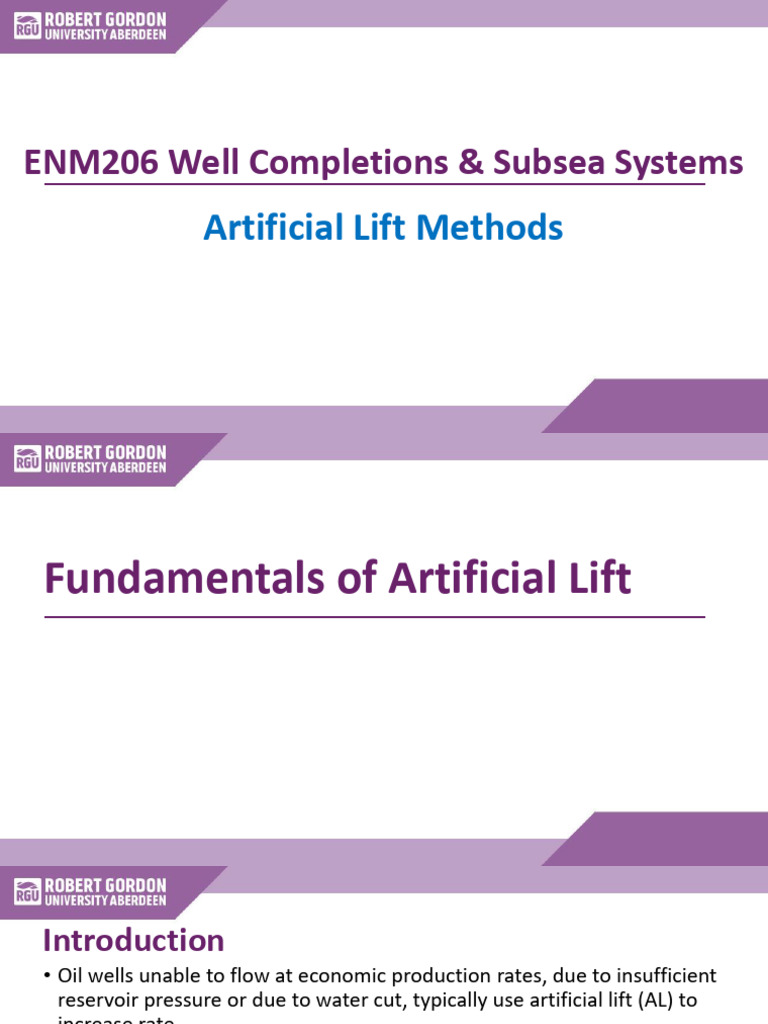 ENM206 - Artifical Lift Methods | PDF | Pump | Fluid Mechanics