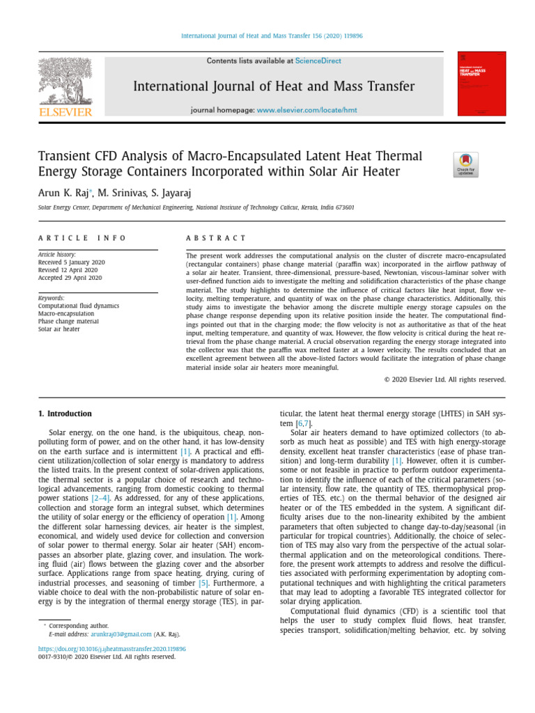 Transient CFD Analysis of Macro-Encapsulated Latent Heat Thermal Energy ...