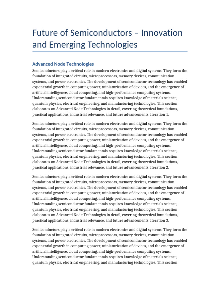 Semiconductor Future Detailed | PDF | Computing | Electronics