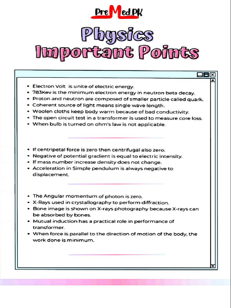 Phy Imp Notes. | PDF