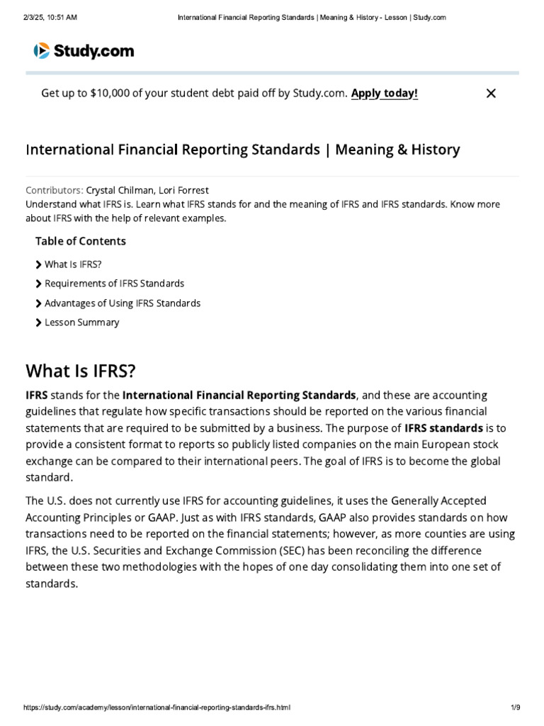 002 International Financial Reporting Stand... Meaning & History ...