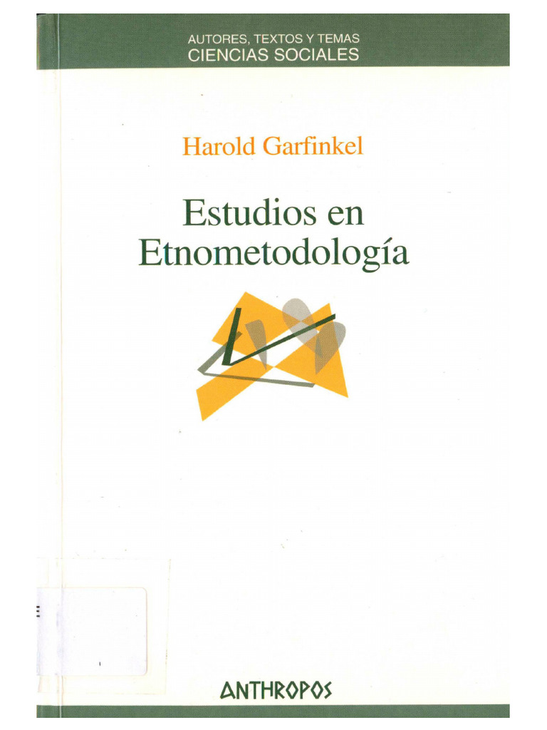 LIBRO Garfinkel | PDF | Ciencias sociales
