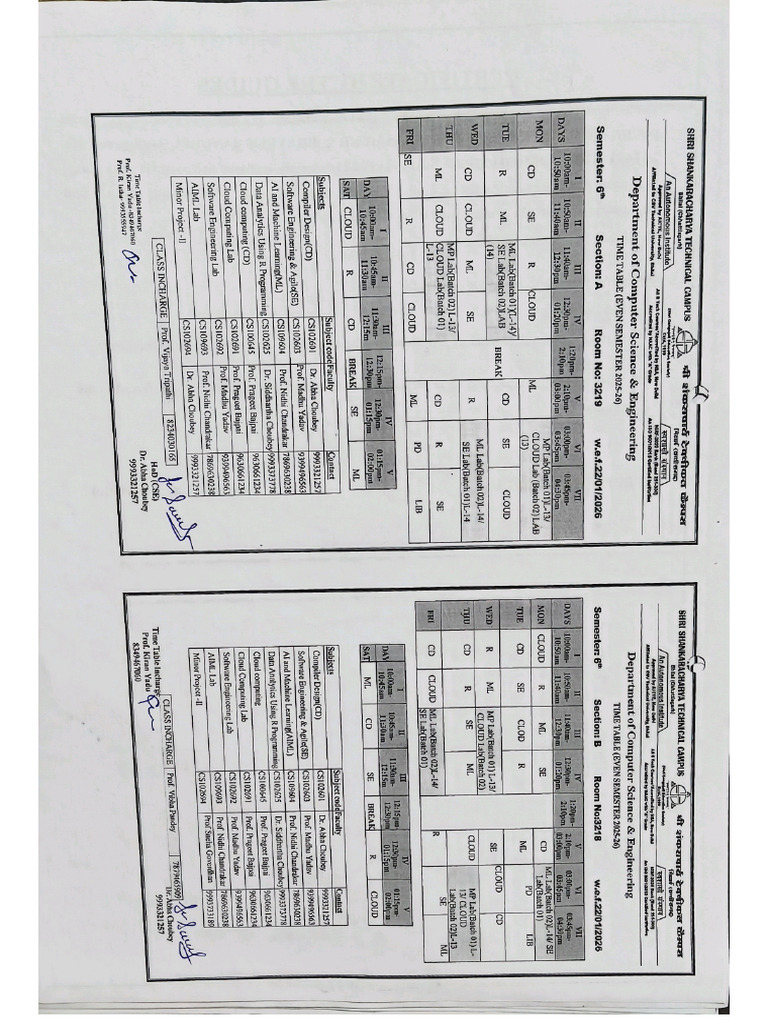 Updated 6th Sem TT | PDF