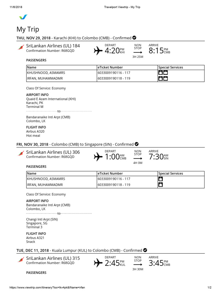 Travelport Viewtrip Irfan Muhammad | PDF | Airliner | Aircraft