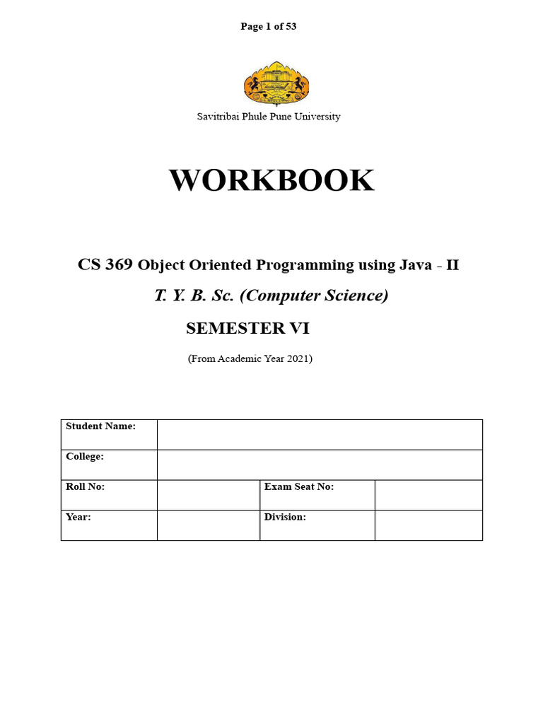 CS 369-Java II Labbook Ans | PDF | Software Engineering | Software ...
