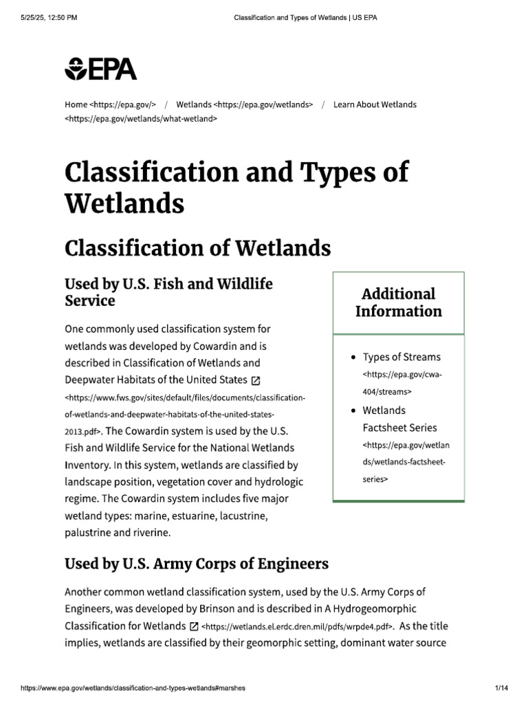 Classification of Wetlands | PDF