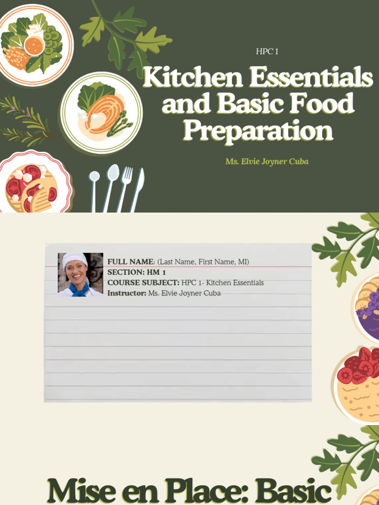 Lesson 4 - Basic Food Preparation & Technique | PDF | Knife | Marination