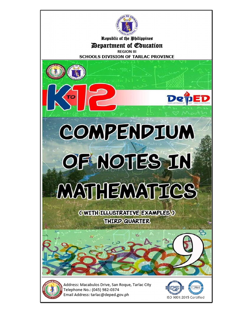 COMPENDIUM OF NOTES G9 3RD QUARTER Final 1 2 | PDF | Rectangle | Angle