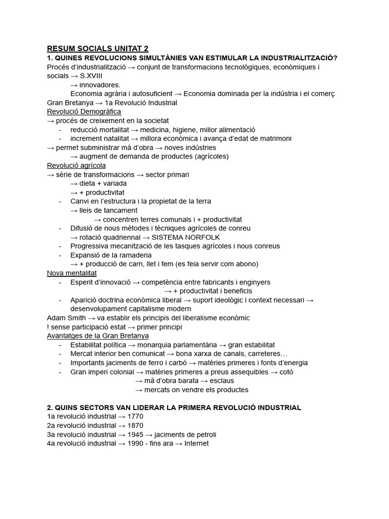 Resum Socials Unitat 2 | PDF