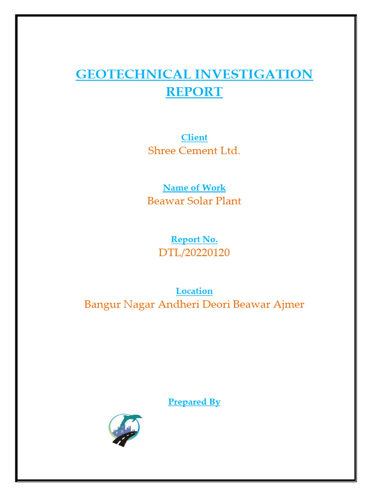 Soil Test Report SCL | PDF | Geotechnical Engineering | Civil Engineering