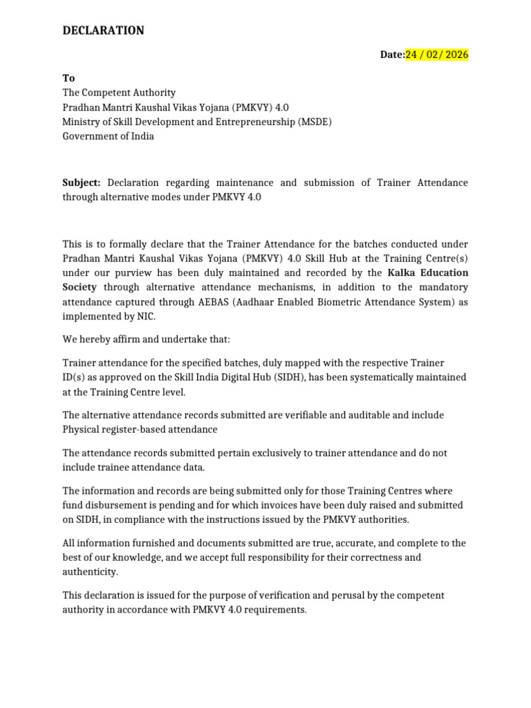 Declaration | PDF