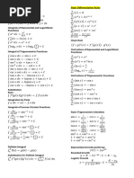 Differentiation and Integration Formulas | PDF | Trigonometric ...