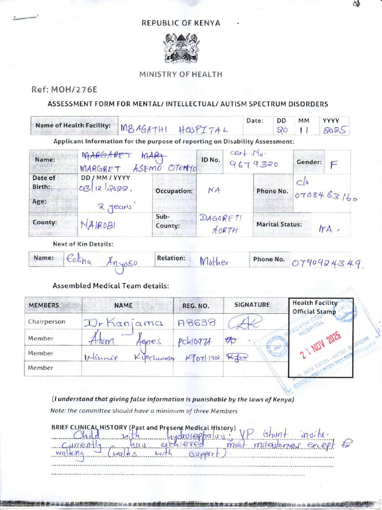 Medical Assessment Report | PDF