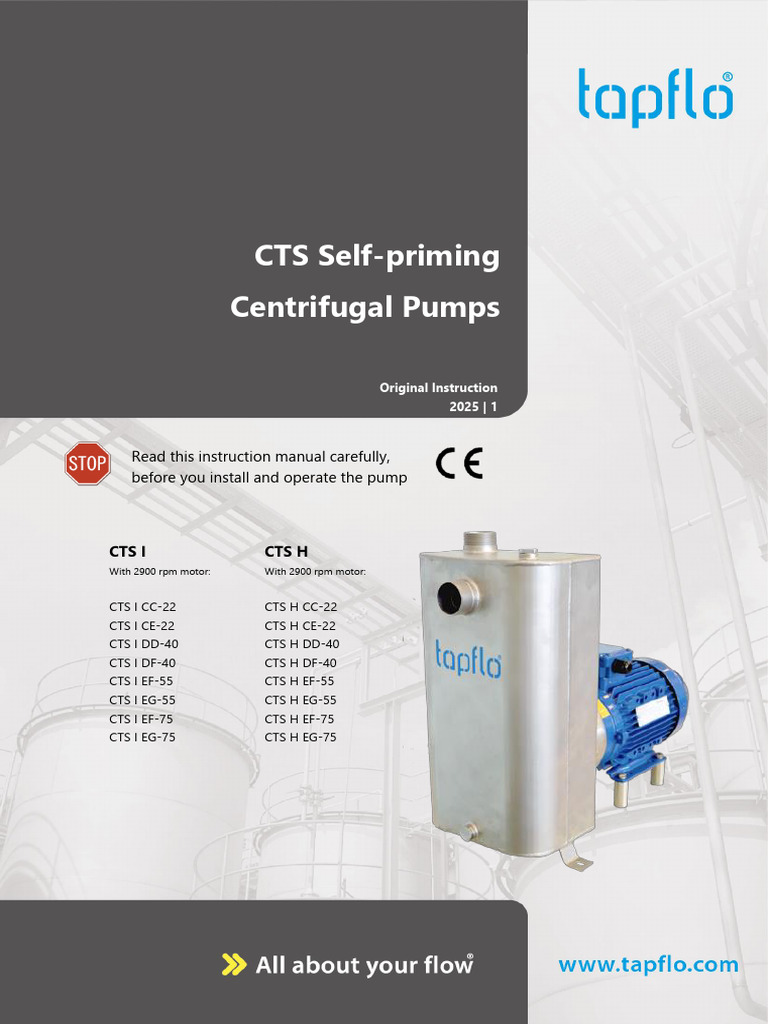 Self Priming Centrifugal Pump Manual (Protein Slurry) | PDF | Pump | Valve
