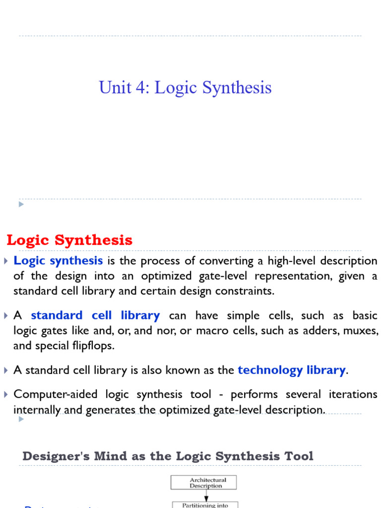 Logic Synthesis | PDF | Logic Synthesis | Computer Engineering