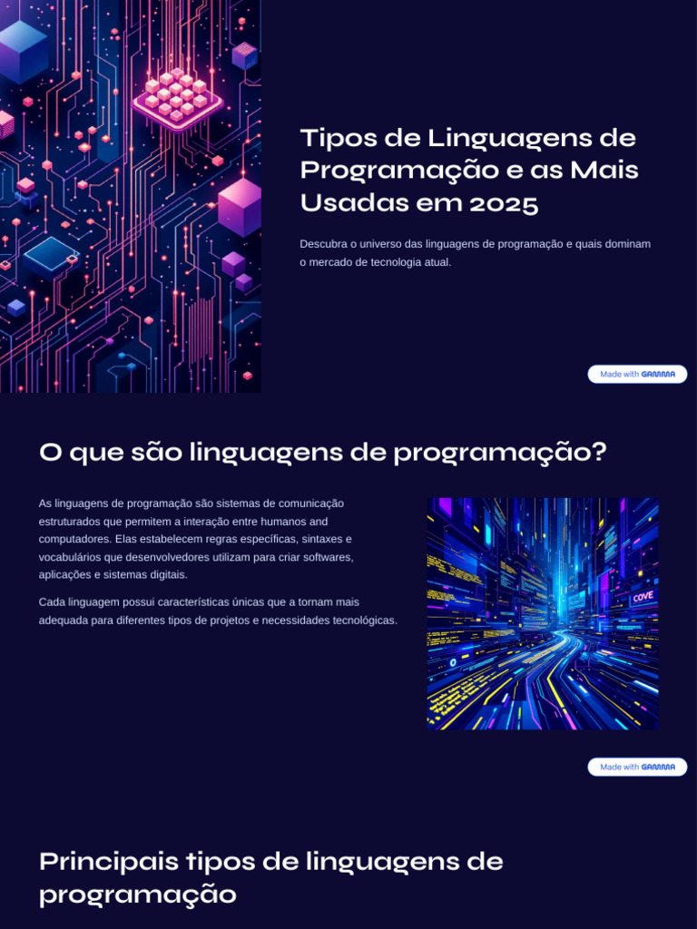 Tipos de Linguagens de Programacao e As Mais Usadas em 2025 | PDF ...