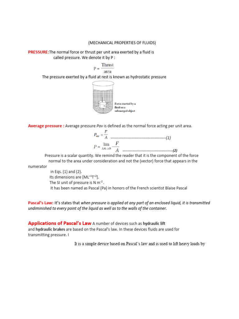 Physics Class 11 Module 35 | PDF | Buoyancy | Pressure