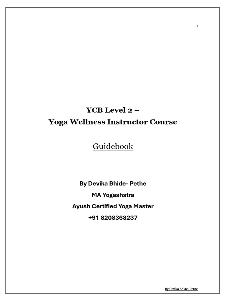 YOGA GUIDEBOOK レベル2 YCB Level 2 Guidebook by Devika Bhide - English | PDF | Yoga | Prana