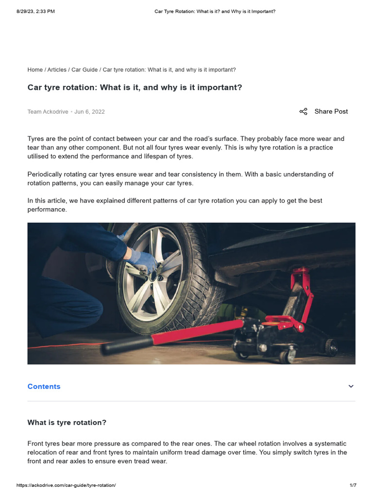 Car Tyre Rotation - What Is It - and Why Is It Important | PDF | Tire ...