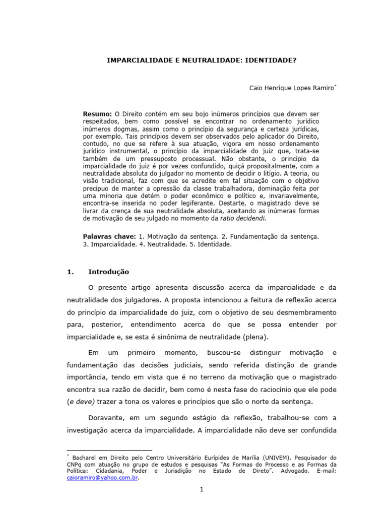 Impar e Neutra | PDF | Juiz | Sentença (jurídico)