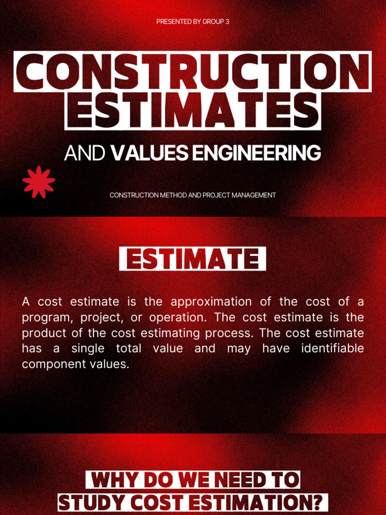 GROUP 3-Construction Estimates and Value Engineering | PDF | Index ...